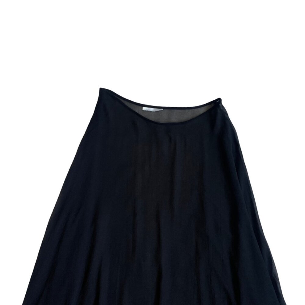 sheer black flowy embroidered skirt with fringe tassels fits XS/S - Picture 4 of 8